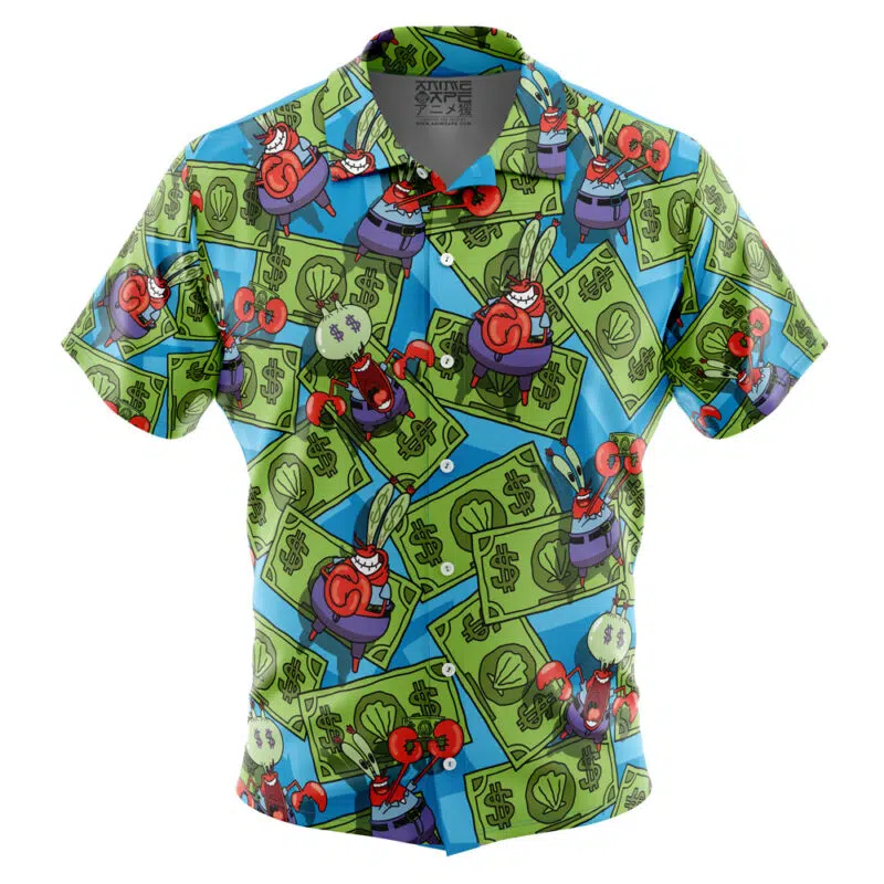 Mr. Krabs Money SpongeBob SquarePants Button Up Hawaiian Shirt