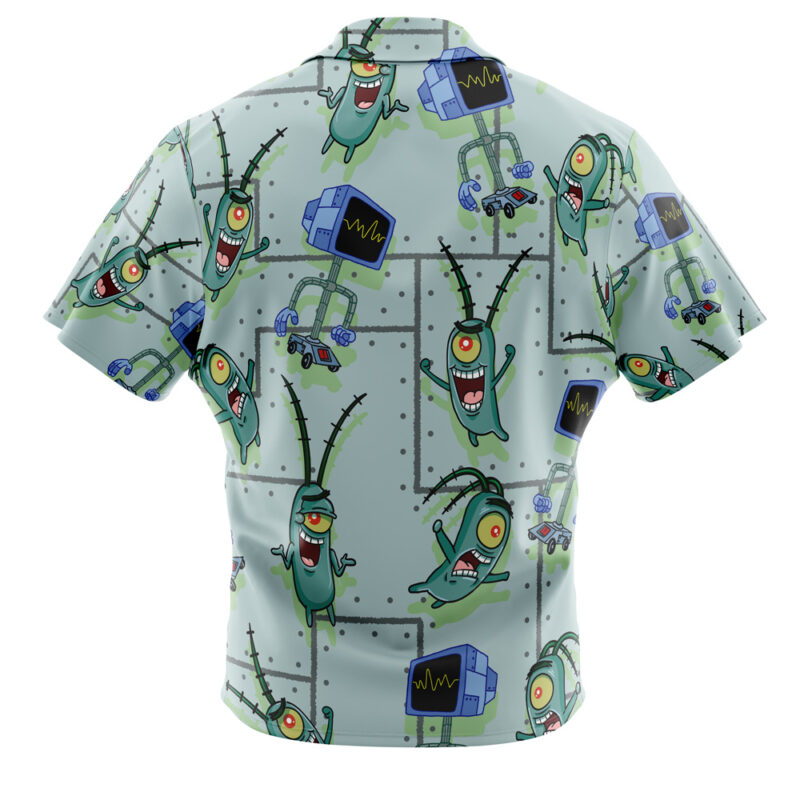 Plankton SpongeBob SquarePants Button Up Hawaiian Shirt - Image 2