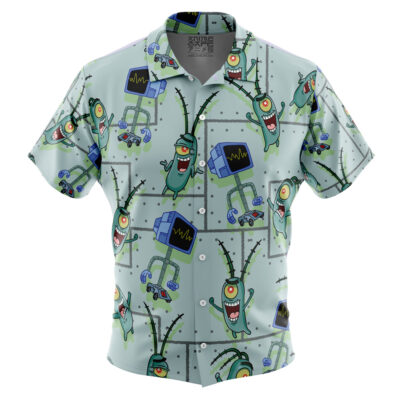 Plankton SpongeBob SquarePants Button Up Hawaiian Shirt