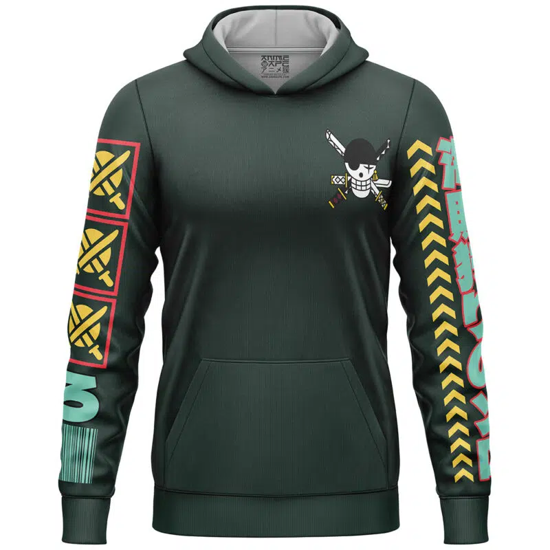 Roronoa Zoro V2 One Piece Streetwear Lightweight Hoodie - Image 2