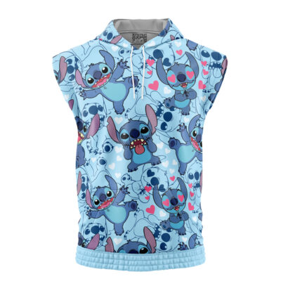 Stitch Pattern Disney Sleeveless Hoodie