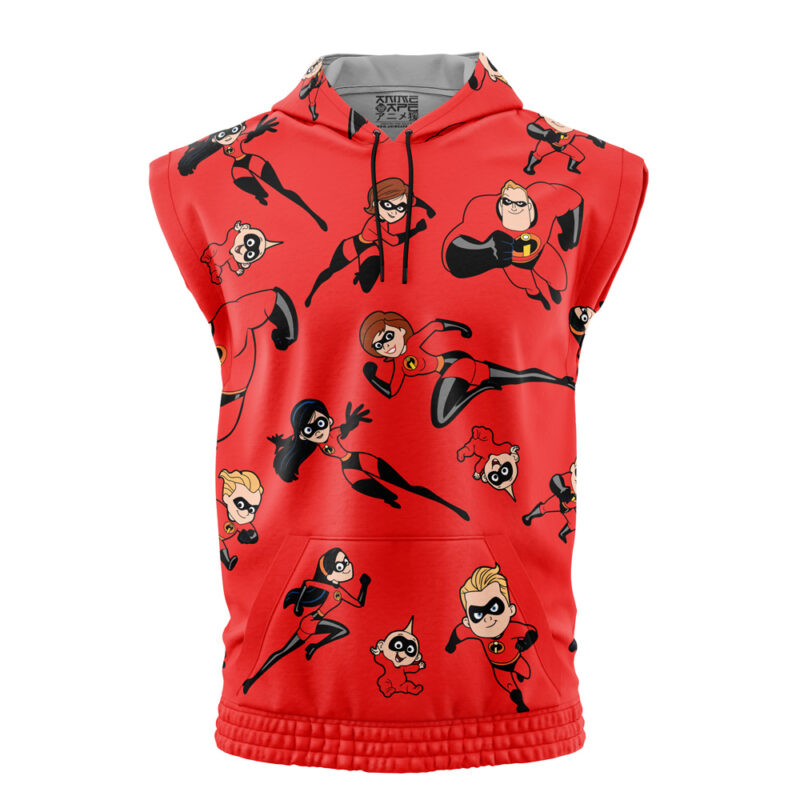 The Incredibles Pattern Disney Sleeveless Hoodie