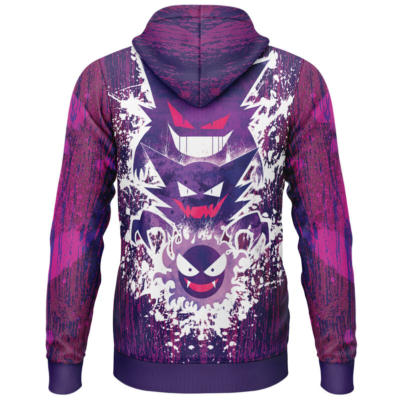 Trippy Ghostly Evolution Ghastly Haunter Gengar Pokemon  Lightweight Hoodie - Image 2