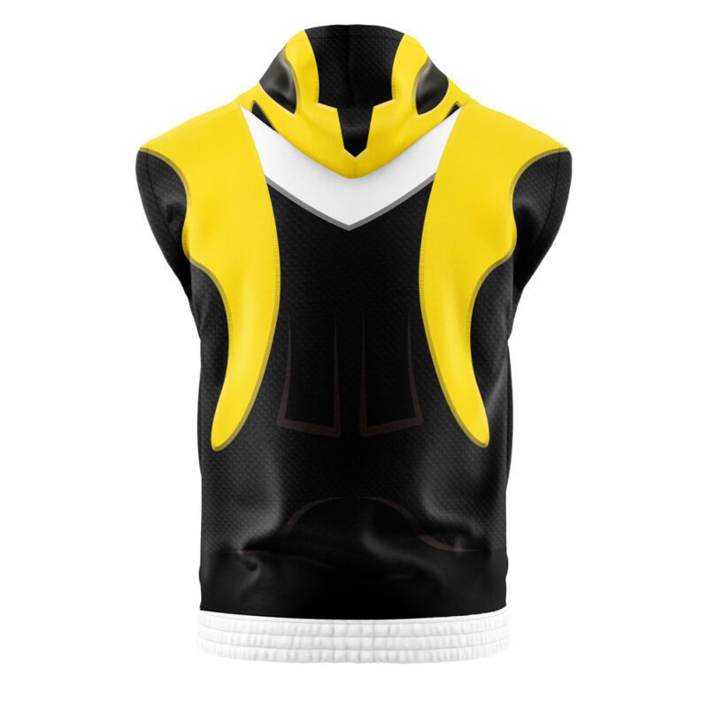 Yellow Psycho Ranger Power Rangers Sleeveless Hoodie - Image 2