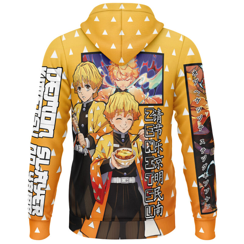 Agatsuma Zenitsu Haori Demon Slayer Streetwear Lightweight Hoodie