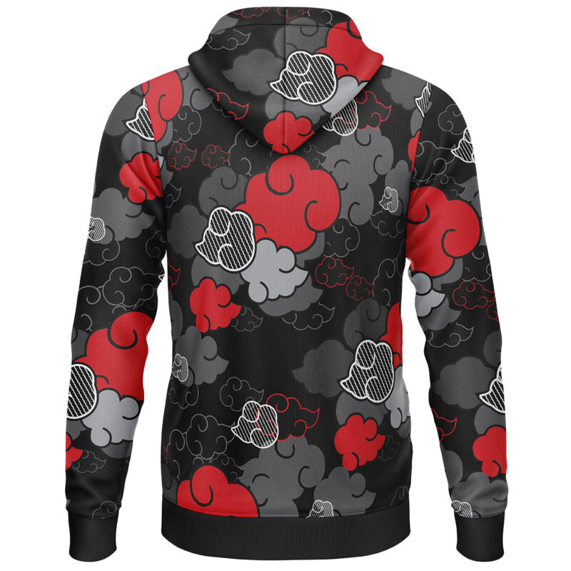 Black Aloha Pattern Akatsuki  Shippuden Lightweight Hoodie - Image 2