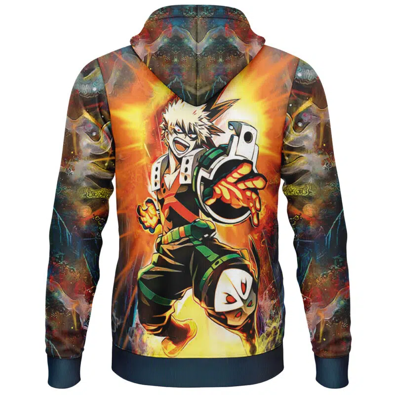 Blazing Bakugo My Hero Academia Lightweight Hoodie - Image 2