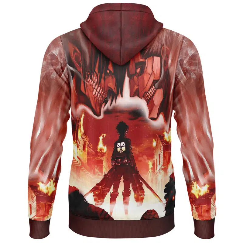 Burning Attack on Titan Lightweight Hoodie - Image 2