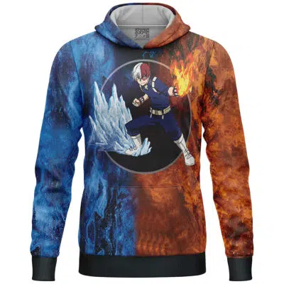 Burning Fire Shoto My Hero Academia Lightweight Hoodie