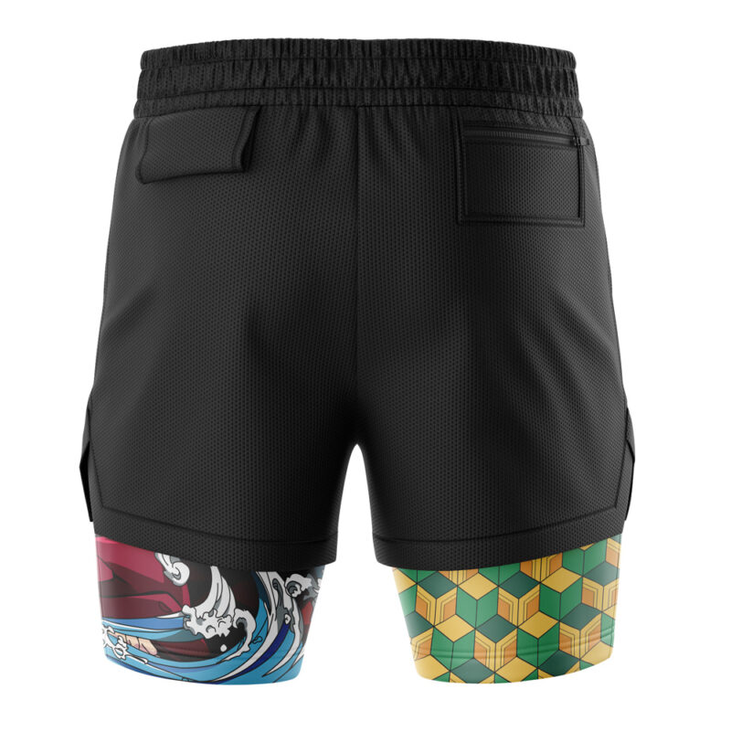 Giyu Tomioka Water Hashira Demon Slayer 2-in-1 Performance Shorts - Image 4