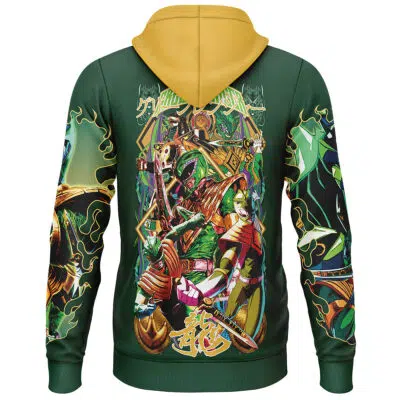 Green Ranger Mighty Morphin Power Rangers Streetwear Lightweight Hoodie