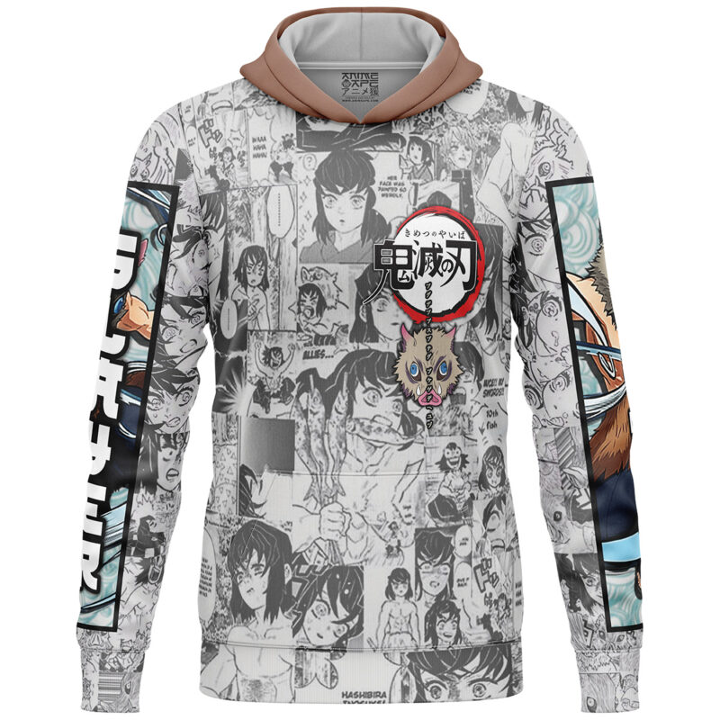 Hashibira Inosuke Manga Collage Demon Slayer Streetwear Lightweight Hoodie - Image 2