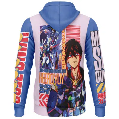 Heero Yuya x Wing Zero Gundam Wing Endless Waltz Streetwear Lightweight Hoodie