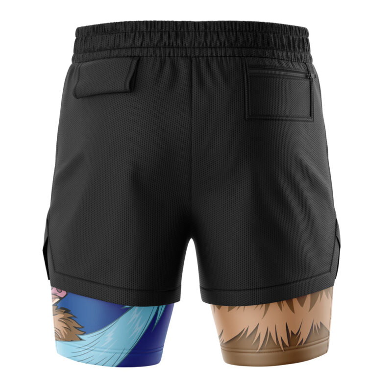Inosuke Beast Breathing Demon Slayer 2-in-1 Performance Shorts - Image 4