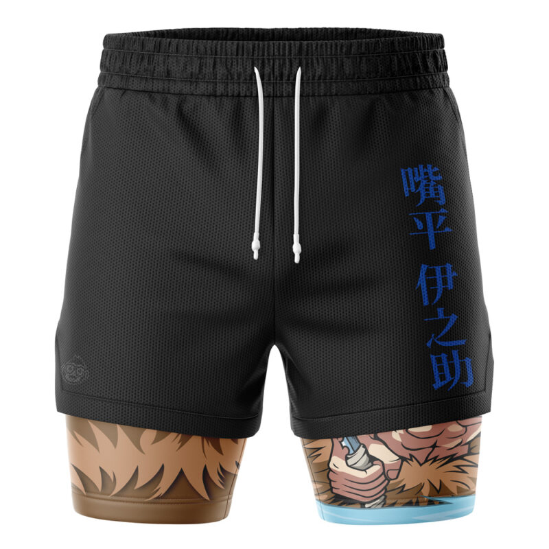 Inosuke Beast Breathing Demon Slayer 2-in-1 Performance Shorts - Image 2