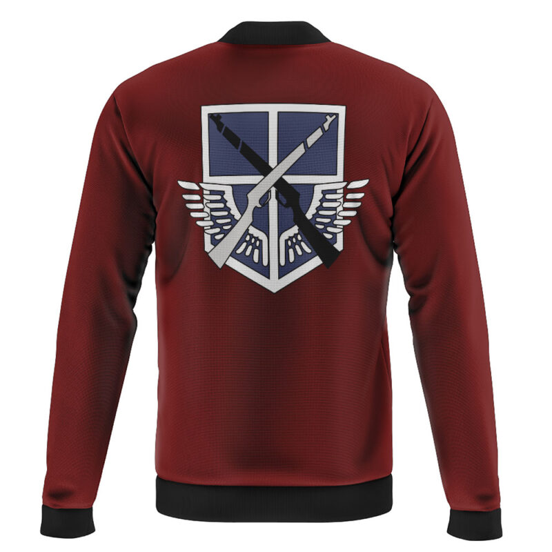 Jaegerist Maroon Attack On Titan Casual Bomber Jacket - Image 2