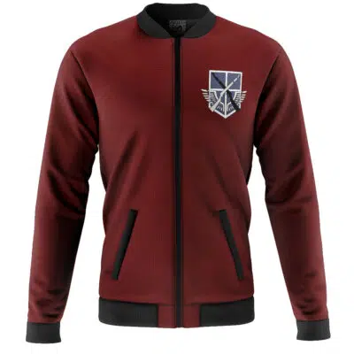 Jaegerist Maroon Attack On Titan Casual Bomber Jacket