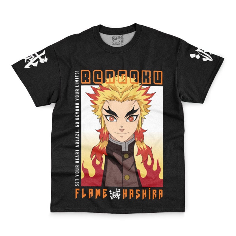 Kyojuro Rengoku Set Your Demon Slayer Streetwear T-Shirt - Image 2