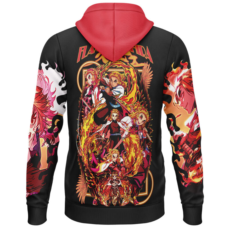 Kyojuro Rengoku V3 Demon Slayer Streetwear Lightweight Hoodie - Image 2