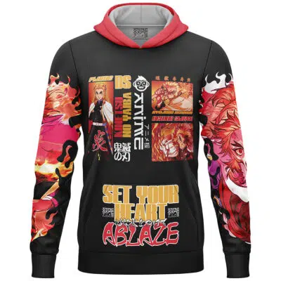 Kyojuro Rengoku V3 Demon Slayer Streetwear Lightweight Hoodie
