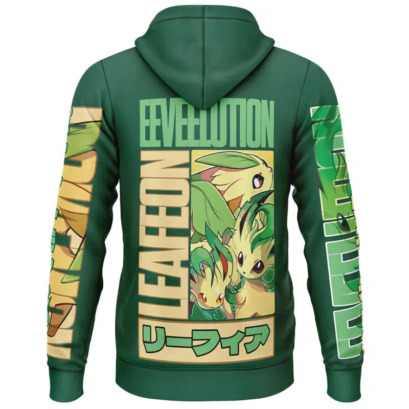 Leafeon Pokemon Streetwear Lightweight Hoodie
