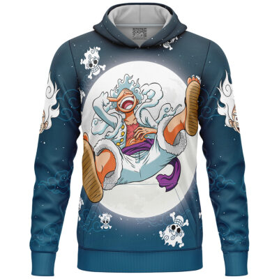 Luffy Gear 5 V2 Pattern One Piece Streetwear Lightweight Hoodie