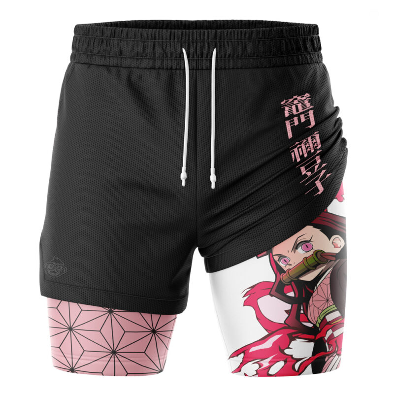 Nezuko Kamado Demon Art Demon Slayer 2-in-1 Performance Shorts