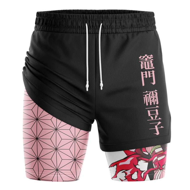 Nezuko Kamado Demon Art Demon Slayer 2-in-1 Performance Shorts - Image 3