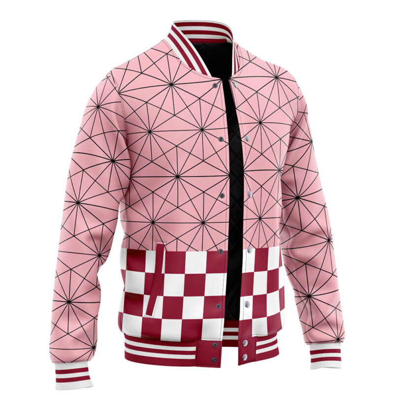 Nezuko Kamado Pattern V2 Demon Slayer Varsity Jacket - Image 2