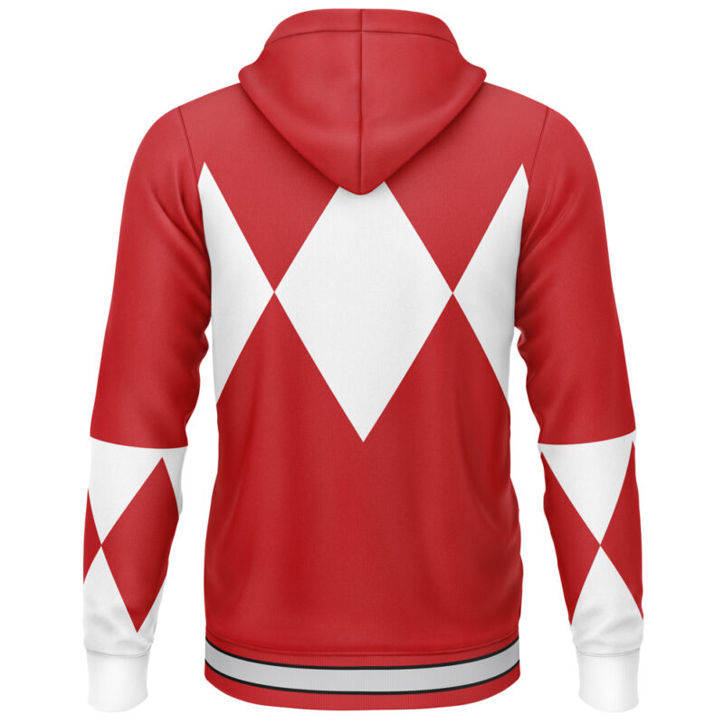 Red Ranger Mighty Morphin Power Ranger Lightweight Hoodie - Image 2