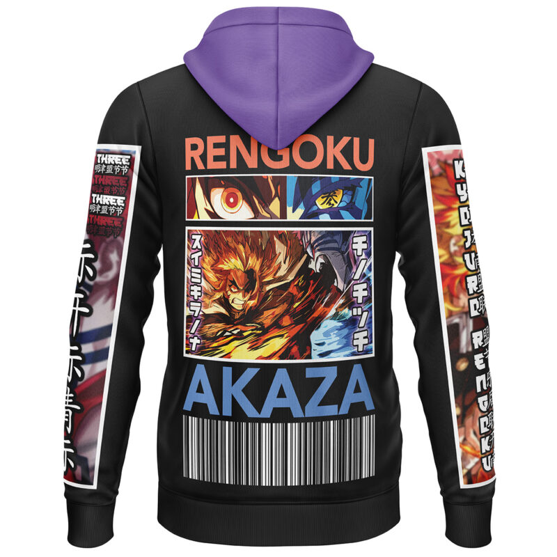Rengoku vs Akaza Demon Slayer Streetwear Lightweight Hoodie