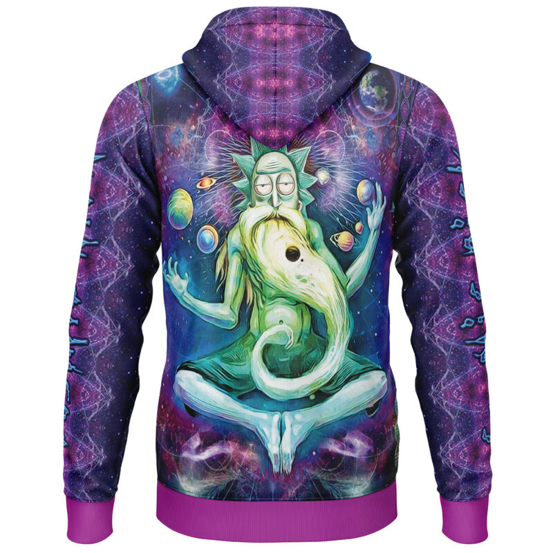 Rick and Morty Trippy Cosmic Rick Lightweight Hoodie - Image 2
