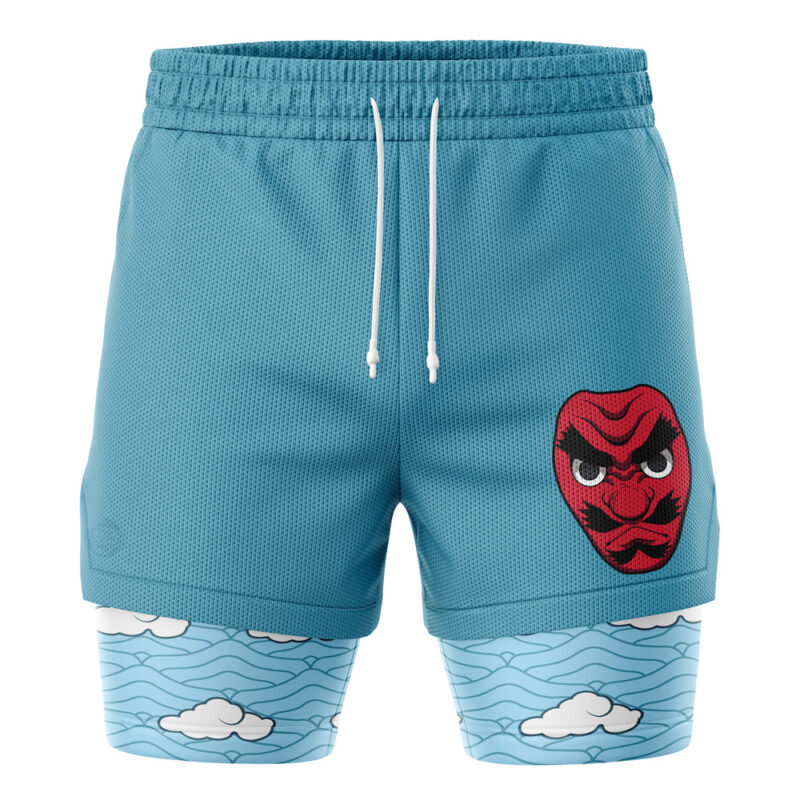 Sakonji Urokodaki Mask Demon Slayer 2-in-1 Performance Shorts - Image 2