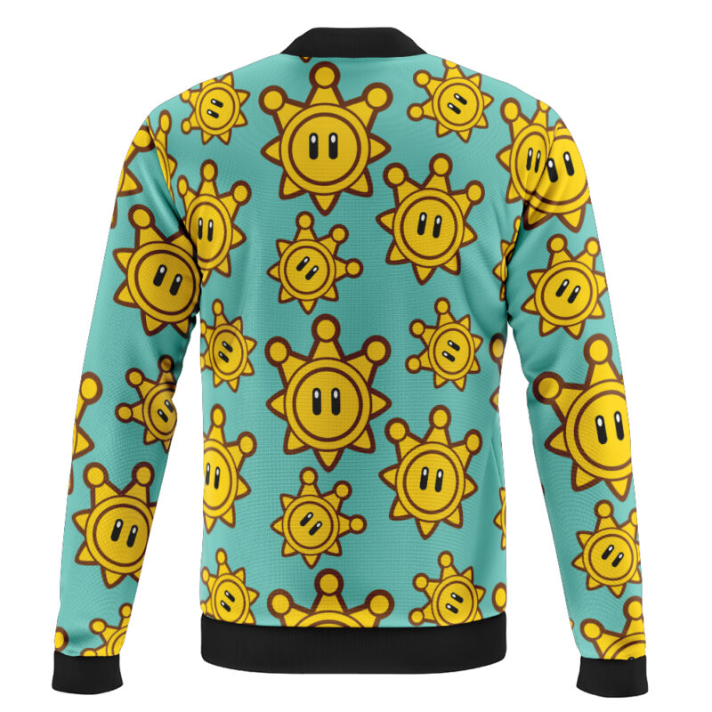 Shine Sprite Super Mario Bros Casual Bomber Jacket - Image 2