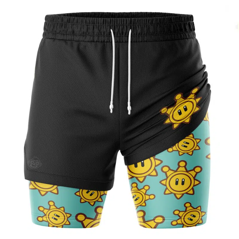 Shine Sprite Super Mario Bros 2-in-1 Performance Shorts - Image 2