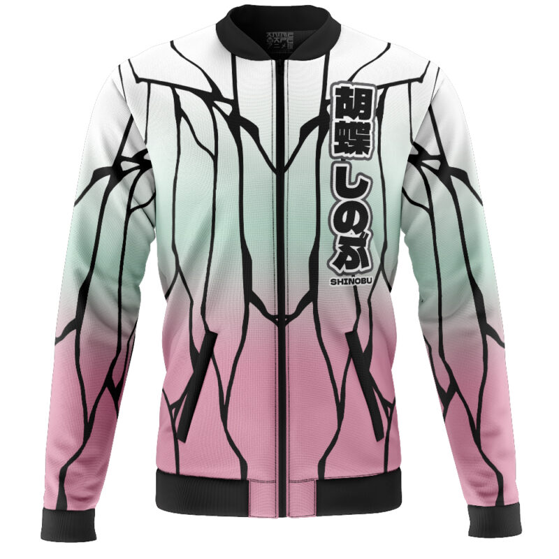 Shinobu Kocho Demon Slayer Casual Bomber Jacket - Image 2