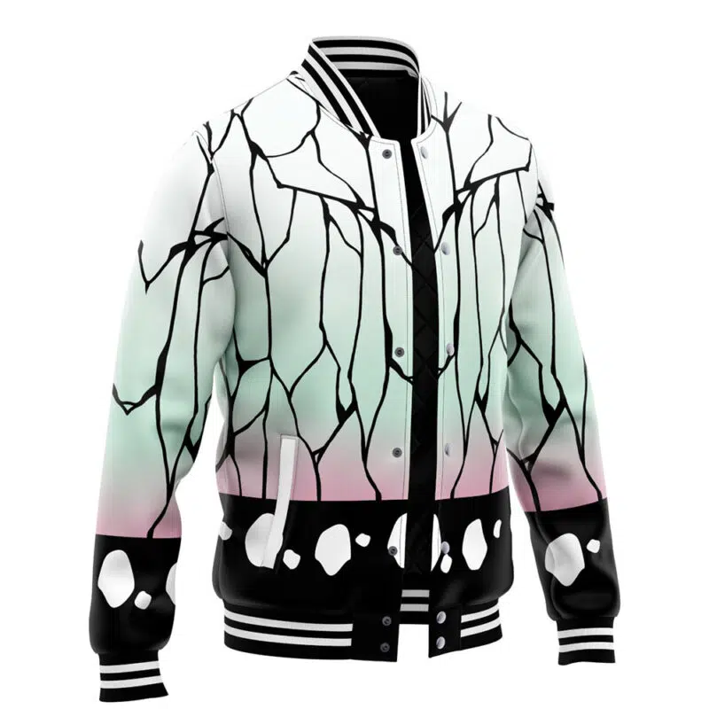 Shinobu Kocho Pattern V2 Demon Slayer Varsity Jacket - Image 2