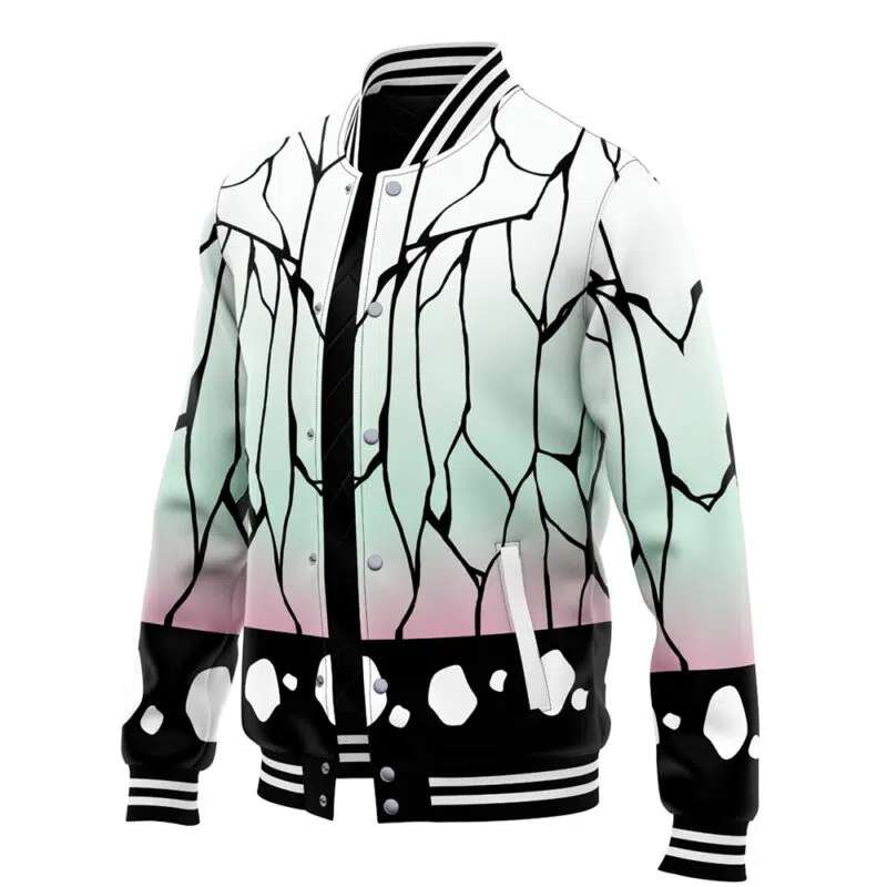 Shinobu Kocho Pattern V2 Demon Slayer Varsity Jacket - Image 3