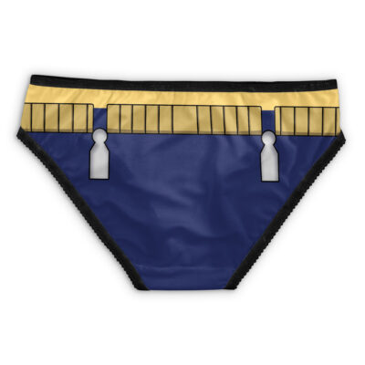 School Uniform My Hero Academia Panties (Copy): Blue underwear with a yellow waistband, designed like a castle wall and adorned with two white chess piece shapes.