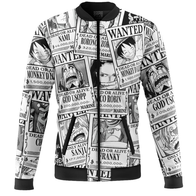 Straw Hat Wanted Posters One Piece Casual Bomber Jacket