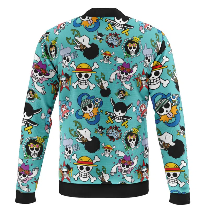 Straw Hats Jolly Roger One Piece Casual Bomber Jacket - Image 2