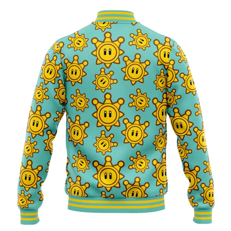 Sunshine Pattern Super Mario Bros Varsity Jacket - Image 4
