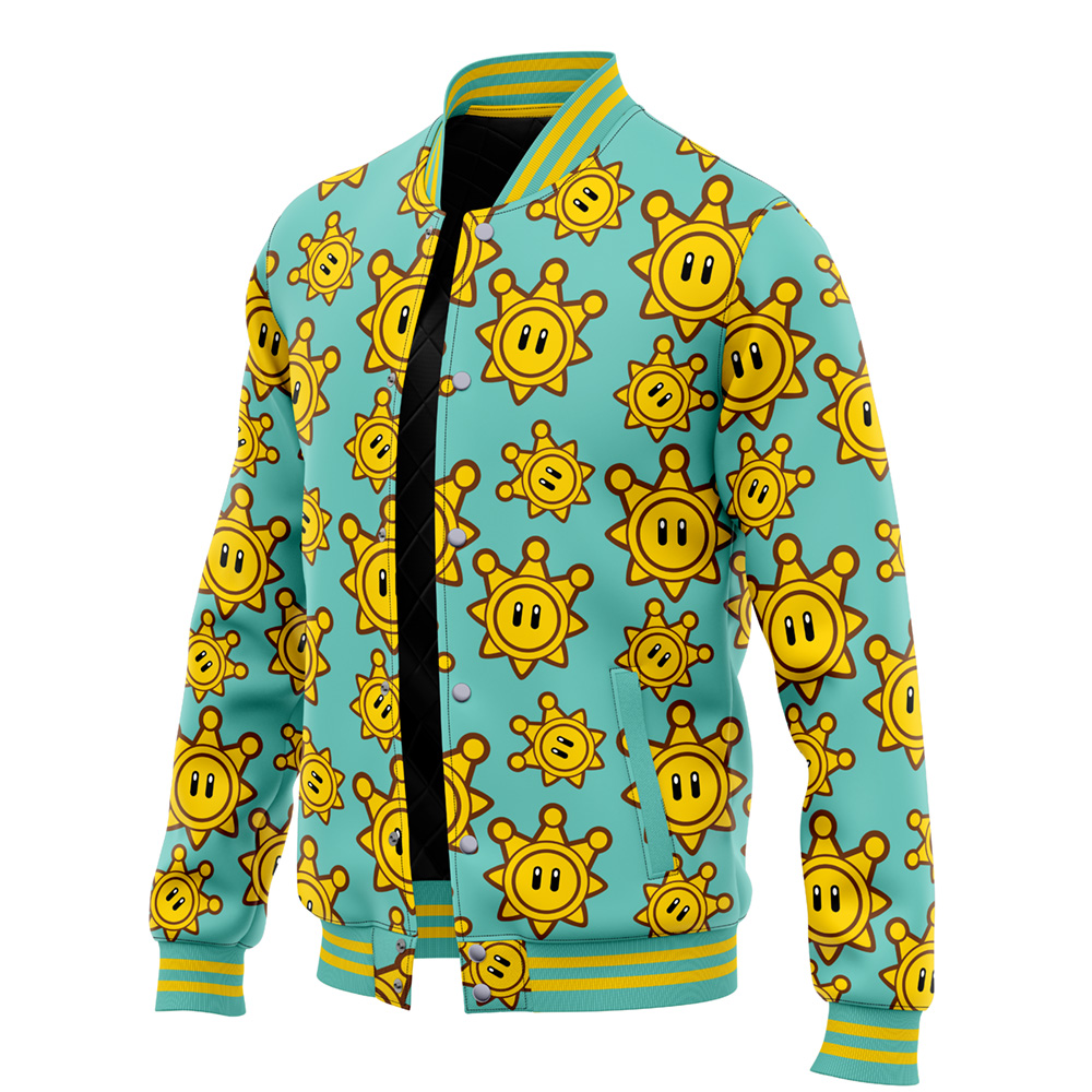 ジャケット・アウター Mariomama Sunshine Pattern Super Mario Bros Varsity Jacket | Anime Ape