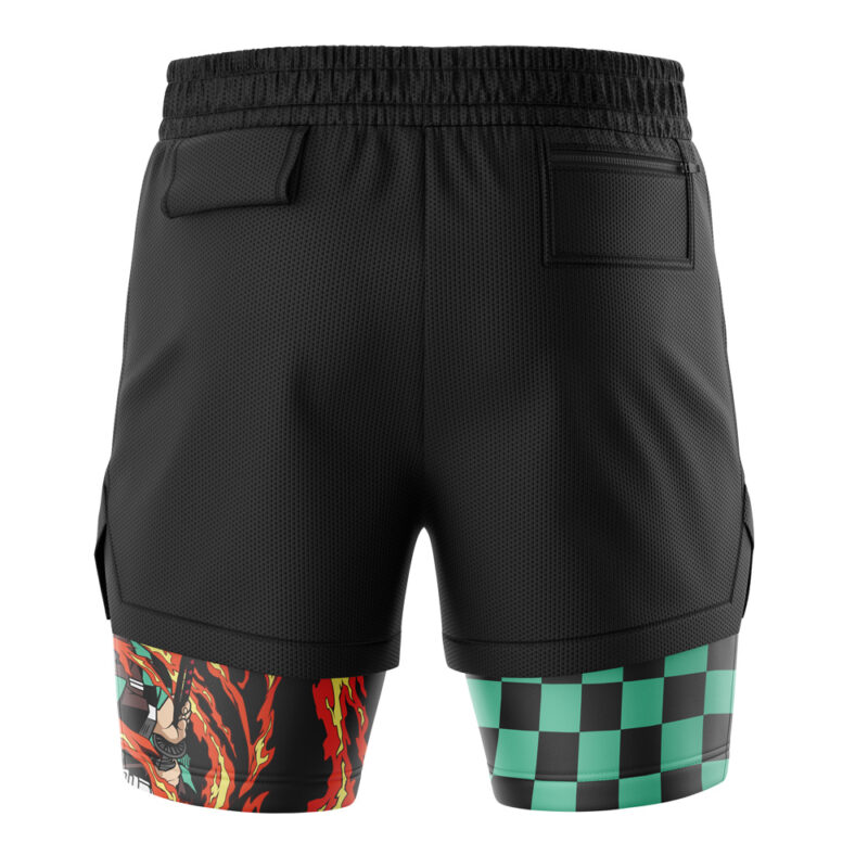 Tanjiro Kamado Sun Breathing Demon Slayer 2-in-1 Performance Shorts - Image 4