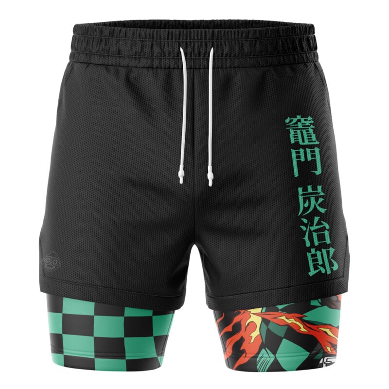 Tanjiro Kamado Sun Breathing Demon Slayer 2-in-1 Performance Shorts - Image 2