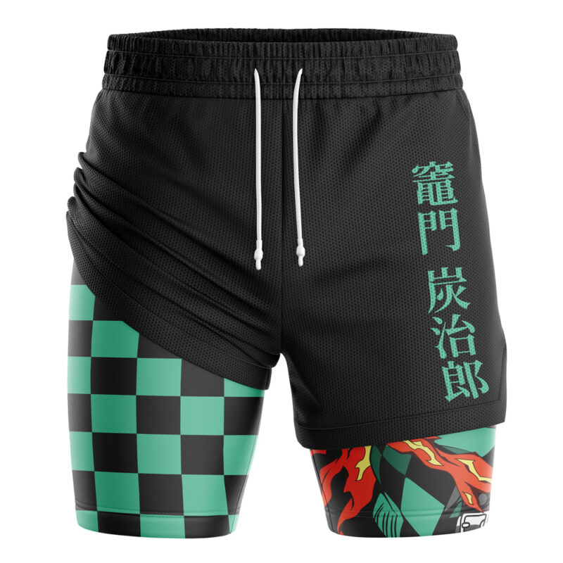 Tanjiro Kamado Sun Breathing Demon Slayer 2-in-1 Performance Shorts - Image 3