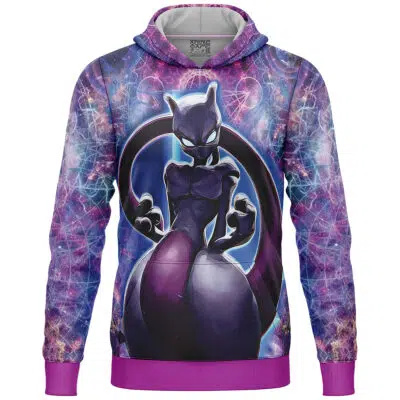 Trippy Cosmic Mewtwo Pokemon Lightweight Hoodie