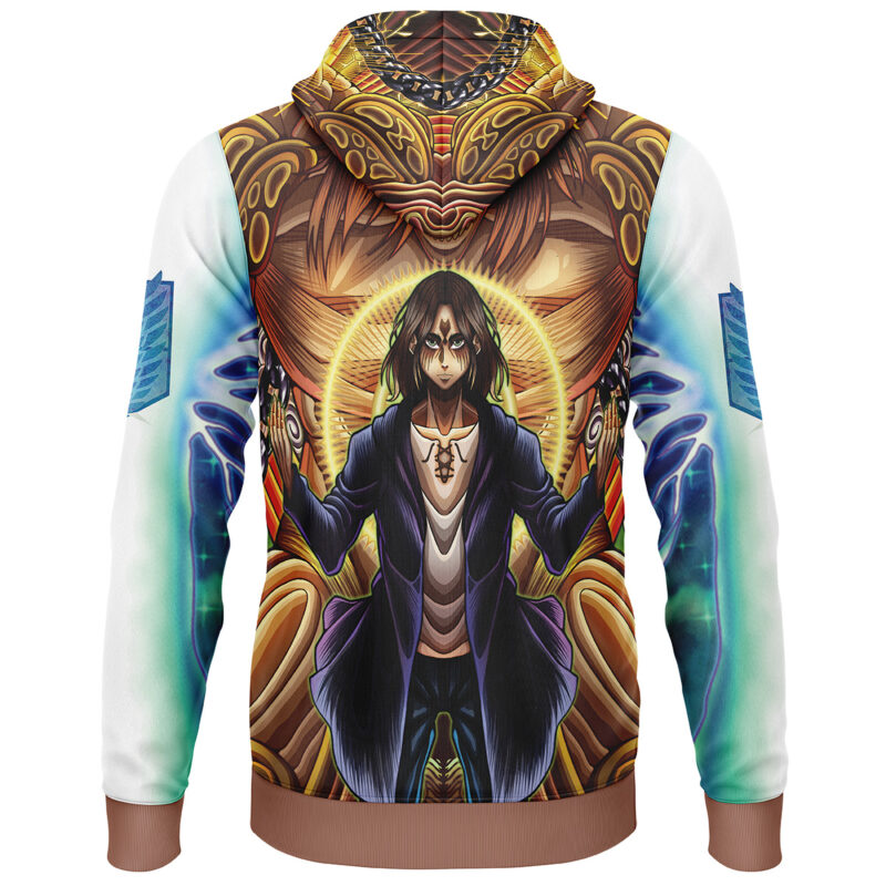 Trippy Eren Yeager Attack on Titan Lightweight Hoodie - Image 2