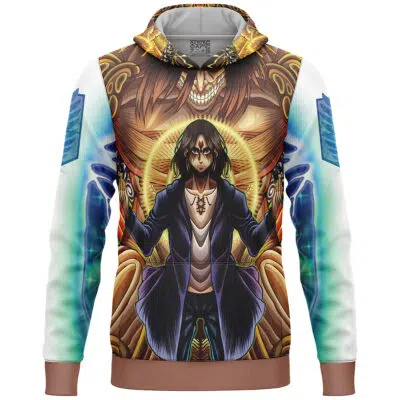 Trippy Eren Yeager Attack on Titan Lightweight Hoodie