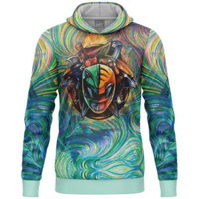 Trippy Green White Power Ranger Lightweight Hoodie
